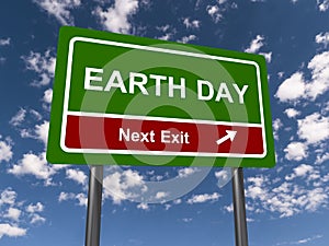 Earth day traffic sign