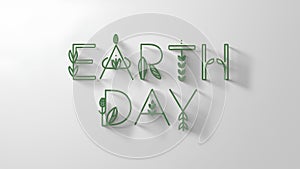 Earth Day Unique letter shapes Incorporates nature elements like leaves, trees, animals, flower, beehive, eco friendly theme