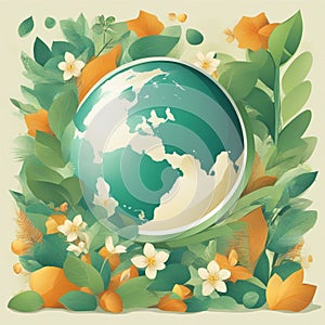 Earth day, world environment day,save planet,climate emergency action concept,global warming, green globe in eco friendly