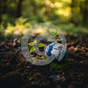 Earth Day - A World in Hands: The Intersection of Nature and Humanity, AI Generated