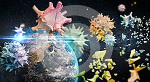 Earth Defeated Virus. Elements of this image furnished by NASA