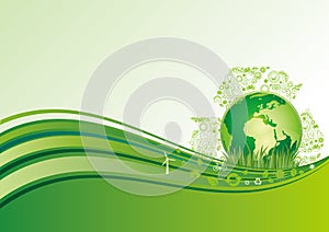 earth and environment icon,green background