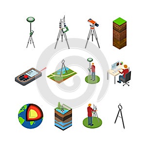 Earth Exploration Concept Icon 3d Isometric View. Vector