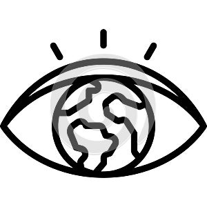 Earth eye icon, Earth Day related vector