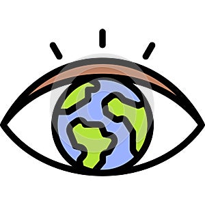 Earth eye icon, Earth Day related vector