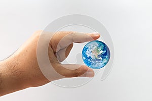 Earth in finger