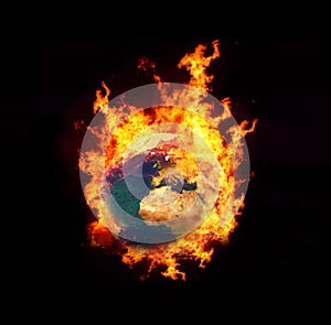 Earth on fire photo