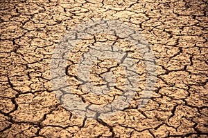 Earth floor with Dry and arid soil in summer