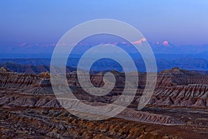 Earth Forest Geopark at sunrise in Zhada County, Tibet