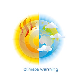 Earth and Global Warming Vector Illustration