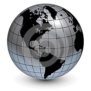 Earth globe 3D, realistic icon