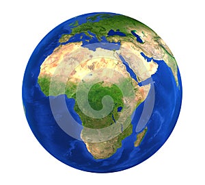 Earth Globe Africa View Isolated