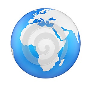 Earth Globe Africa View Isolated