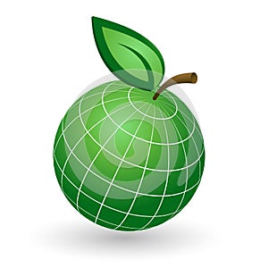 Earth Globe as Apple Symbol