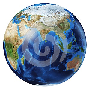 Earth globe 3d illustration. Asia view