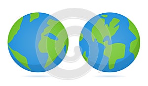 earth or globe flat design