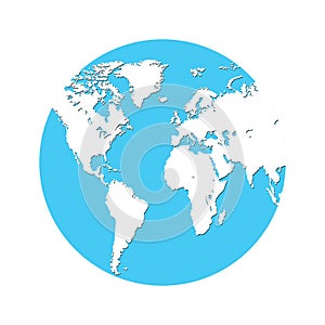 Earth globe flat design. Planet Earth icon. Vector illustration for web and mobile, banner, infographics