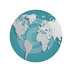 Earth globe flat design. Planet Earth icon. Vector illustration for web and mobile, banner, infographics