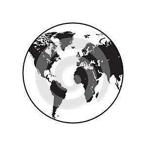 Earth globe flat design. Planet Earth icon. Vector illustration for web and mobile, banner, infographics