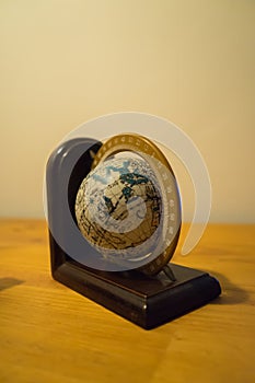 Earth globe globe on wood