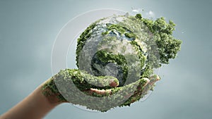 Earth globe in his handsEarth globe in his hands