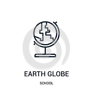 earth globe icon vector from school collection. Thin line earth globe outline icon vector illustration. Linear symbol for use on