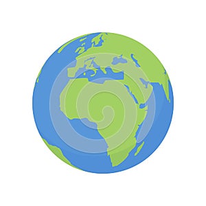 Earth globe icon. Vector world planet with Africa map