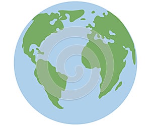 Earth globe isolated on white background. Flat planet icon