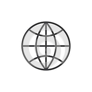 Earth globe line icon