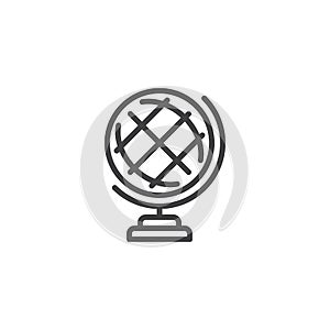 Earth globe line icon