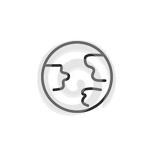 Earth globe line icon