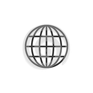 Earth globe line icon