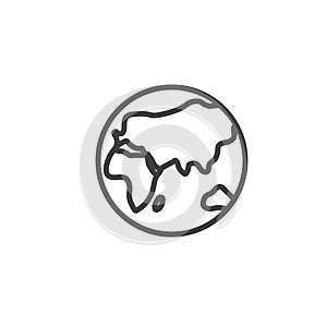 Earth globe line icon