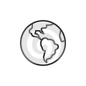 Earth globe line icon