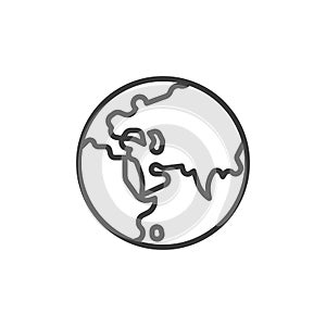 Earth globe line icon