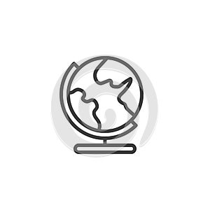 Earth globe line icon