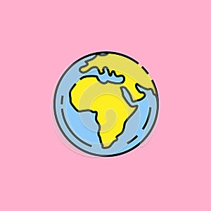 Earth globe line icon