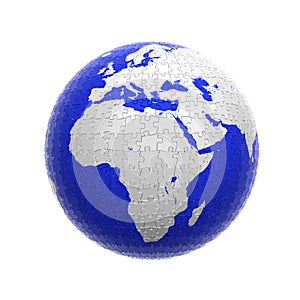 Earth globe puzzle