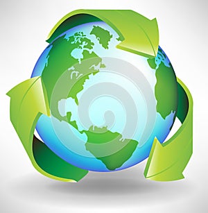 Earth globe recycle concept
