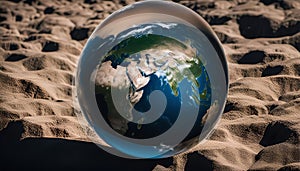 Earth Globe on Sand