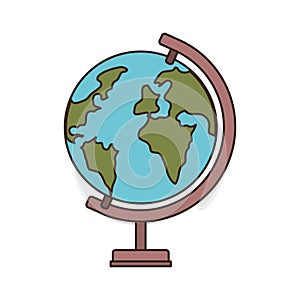 Earth globe of school on white background