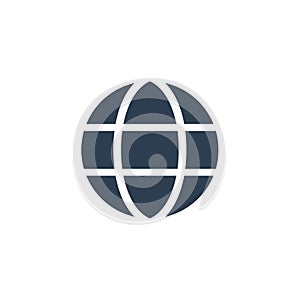 earth, globe solid flat icon. vector illustration