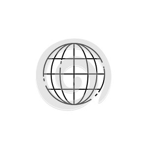 Earth, globe thin line icon. Linear vector illustration. Pictogram isolated on white background