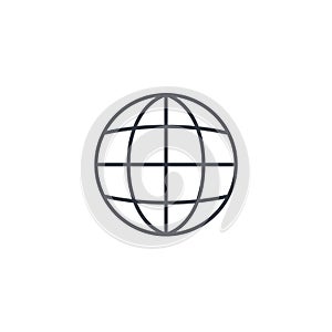 Earth, globe thin line icon. Linear vector symbol