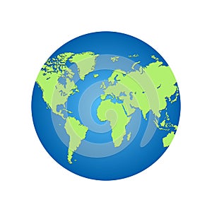 Earth globe vector illustration isolated