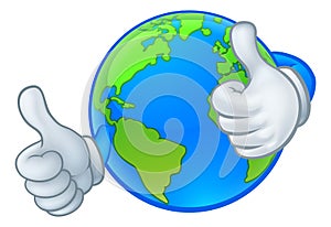 Earth Globe World Cartoon Character Mascot