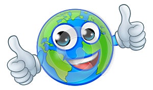 Earth Globe World Cartoon Character Mascot