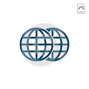 Earth globes isolated on white background. Flat planet Earth icon. Vector illustration or logo inspiration