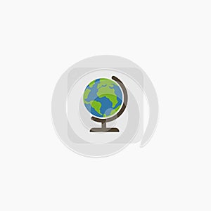 Earth globes isolated on white background. Flat planet Earth icon. Vector illustration. EPS 10