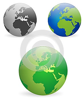 Earth globes - vectors